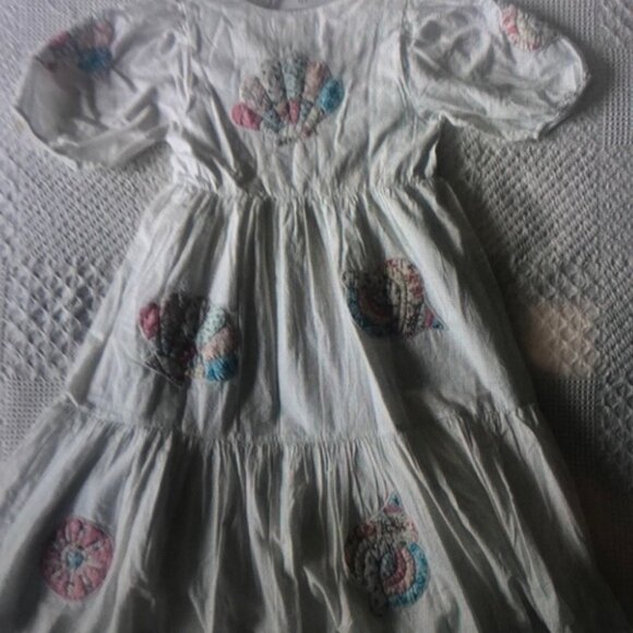 White Dress with Colorful Embroidery - Picture 1 of 3